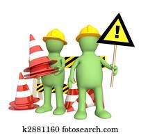 3d puppets with emergency cones 3d puppets with emergency cones