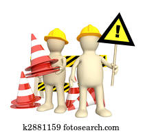 3d puppets with emergency cones 3d puppets with emergency cones