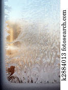 An ornament of frost on a window