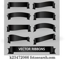 black funeral various ribbon banners set eps10 black funeral various ribbon banners set eps10