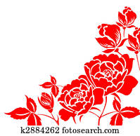 chinese paper-cut of peony flower