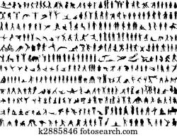 Hundreds of human silhouettes Hundreds of human silhouettes