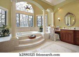 Master bath with columns