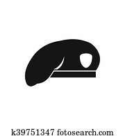 Military beret icon, simple style Military beret icon, simple style