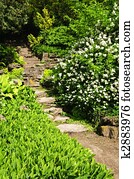 Natural stone garden steps