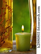 Oliveoil and candle. Oliveoil and candle.