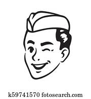 Retro Soda Jerk portrait Retro Soda Jerk portrait