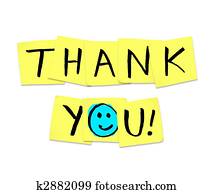 Thank You - Words on Yellow Sticky Notes Thank You - Words on Yellow Sticky Notes