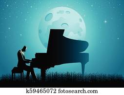 The Pianist During Full Moon The Pianist During Full Moon