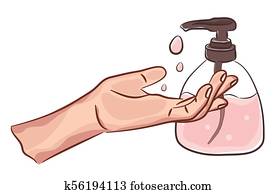 Washing cLEAN hands with soap. Handwashing. Personal hygiene. Disinfection, sanitizer skin care. illustration drawing Washing cLEAN hands with soap. Handwashing. Personal hygiene. Disinfection, sanitizer skin care. illustration drawing
