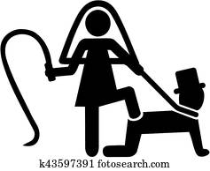 Wedding couple pictogram bride whips groom Wedding couple pictogram bride whips groom
