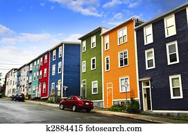 צבעוני, בתים, ב, רחוב., john's