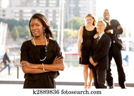 קבץ, של, ארבעה, אנשים של עסק