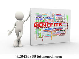 3d, איש עומד, עם, רווחים, wordcloud, מילה, פתקים