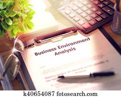 Business Environment Analysis Concept on Clipboard. 3D. Business Environment Analysis Concept on Clipboard. 3D.