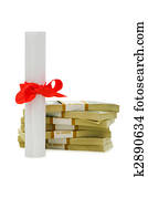 Concept of expensive education - dollars and diploma