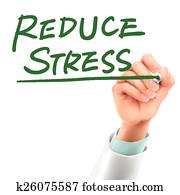 doctor writing reduce stress words