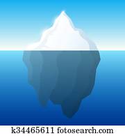 eisberg, abbildung, und, hintergrund., eisberg, auf, wasser, concept., vector. eisberg, abbildung, und, hintergrund., eisberg, auf, wasser, concept., vector.