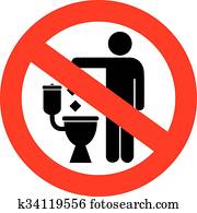 No littering in toilet sign No littering in toilet sign