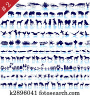 set of animal silhouettes set of animal silhouettes