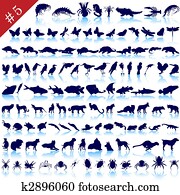 set of animal silhouettes set of animal silhouettes