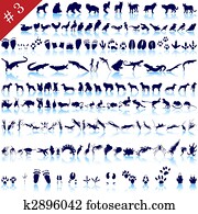 set of animal silhouettes set of animal silhouettes