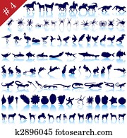 set of animal silhouettes set of animal silhouettes