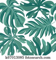 Tropcal palm leaves seamless pattern. Beautiful floral backgroun Tropcal palm leaves seamless pattern. Beautiful floral backgroun
