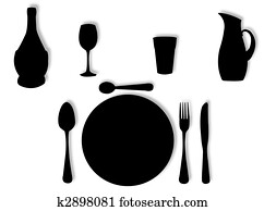 Utensils in silhouette Utensils in silhouette