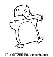 かわいい ペンギン 上に アイススケートをする 跳躍 イラスト イラスト K Fotosearch