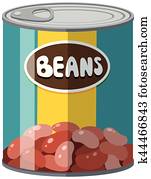 Tin of Baked Beans on White - Non Exclusive Stock Image | u18430682 ...