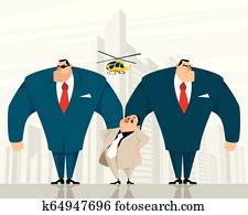 Boss with two bodyguards Boss with two bodyguards