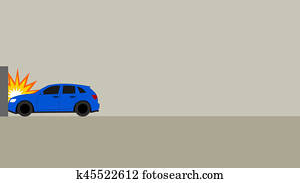 car accident on a wall car accident on a wall