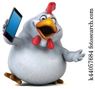 Fun chicken - 3D Illustration Fun chicken - 3D Illustration