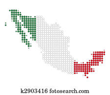 Map and flag of Mexico Map and flag of Mexico