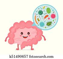 microscópico, bacterias., microflora, vírus