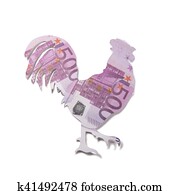 Origami in the form of a cock