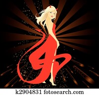 Pretty woman dressed in Devil costume