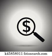 search money icon. magnifier and  dollar symbol