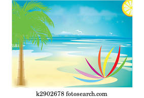 Tropisch Strand Bij Zonsondergang Stock Foto - Afbeelding 