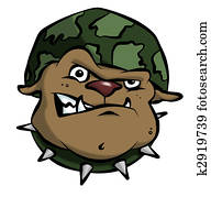 Cartoon Army Bulldog Cartoon Army Bulldog