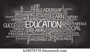 educação, relatado, tag, nuvem, ilustração