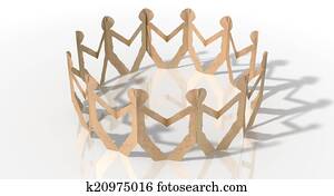 kreis, von, freisteller, papier, pappe, männer