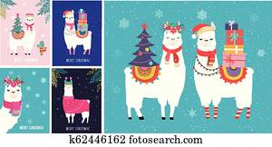 Llama winter illustration, cute design for nursery, poster, Merry christmas, birthday greeting card Llama winter illustration, cute design for nursery, poster, Merry christmas, birthday greeting card