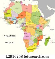 פוליטי, מפה, של, אפריקה