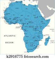 פוליטי, מפה, של, אפריקה