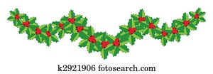 Christmas holly garland Christmas holly garland