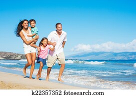 família feliz, praia