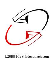 Interaction arrows sign