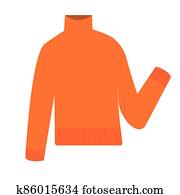 Isolated orange pullover icon vector design Isolated orange pullover icon vector design